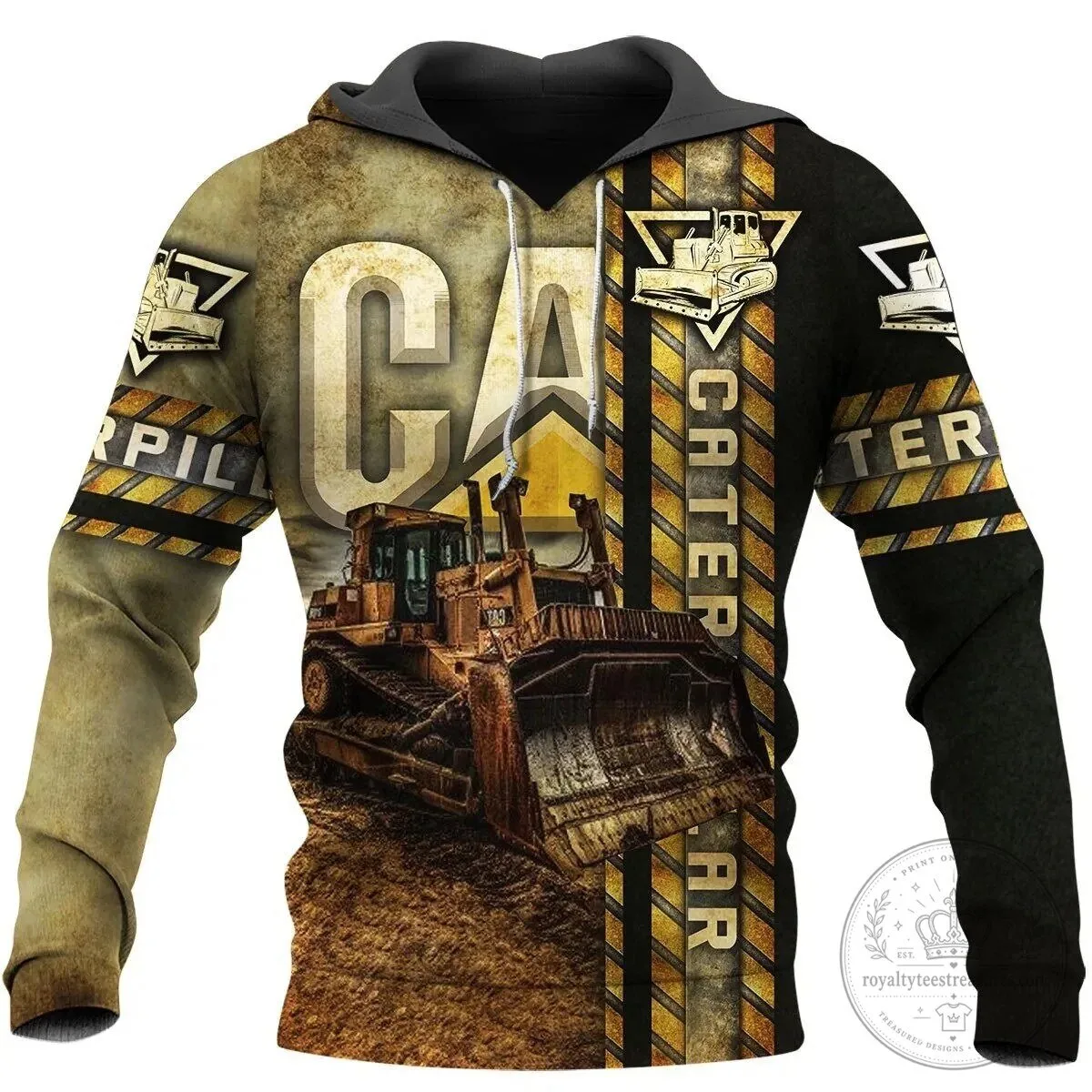 Caterpillar Heavy Equipment Bulldozer Construction Worker Hoodie