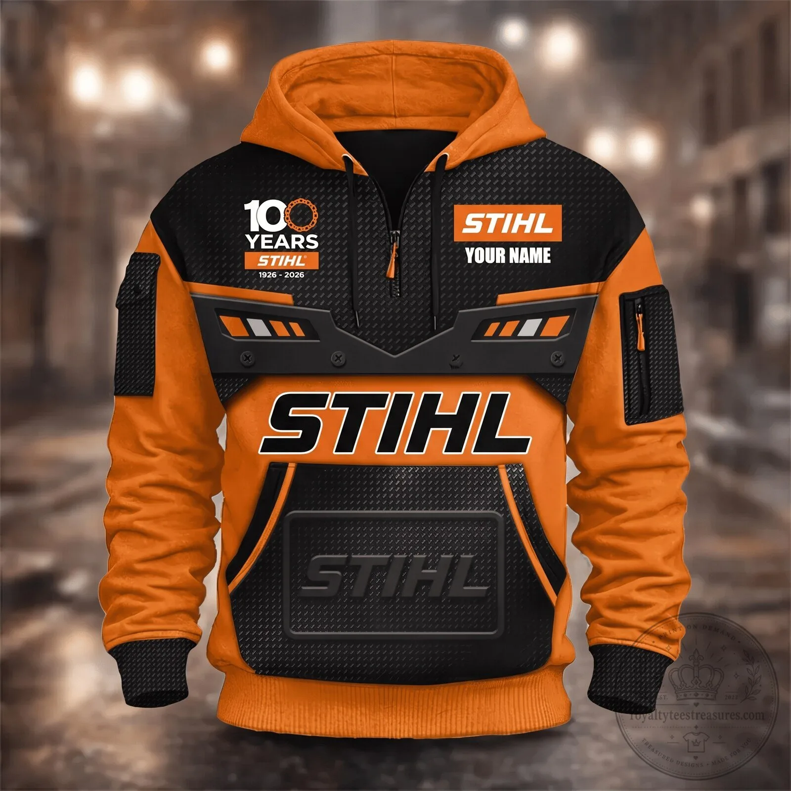 Stihl 100 Years Anniversary Personalized Quarter Zip Hoodie