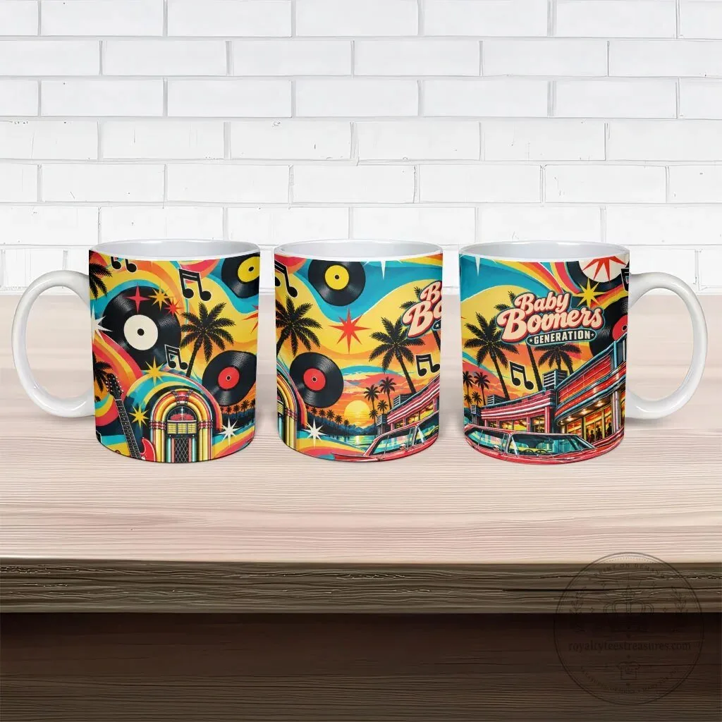 Baby Boomers Generation Vintage Retro Classic Car And Vinyl Records Nostalgia Mug 9 Baby Boomers Generation Vintage Retro Classic Car And Vinyl Records Nostalgia Mug
