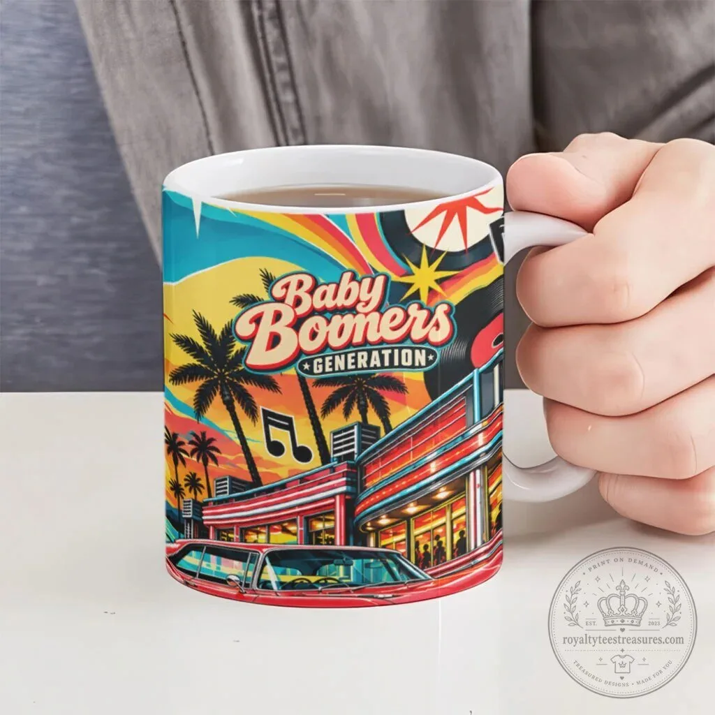 Baby Boomers Generation Vintage Retro Classic Car And Vinyl Records Nostalgia Mug 10 Baby Boomers Generation Vintage Retro Classic Car And Vinyl Records Nostalgia Mug