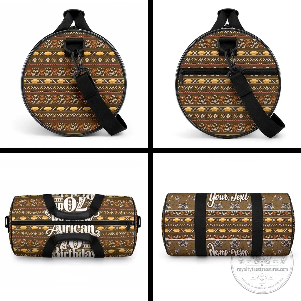 Personalized African 70th Birthday Tribal Pattern Mudcloth Heritage Art Duffle Bag 7 Personalized African 70th Birthday Tribal Pattern Mudcloth Heritage Art Duffle Bag