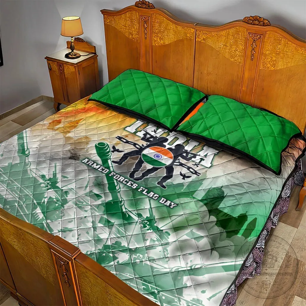 India Armed Forces Flag Day Quilted Blanket Military Indian Flag Silhouette 8 India Armed Forces Flag Day Quilted Blanket Military Indian Flag Silhouette