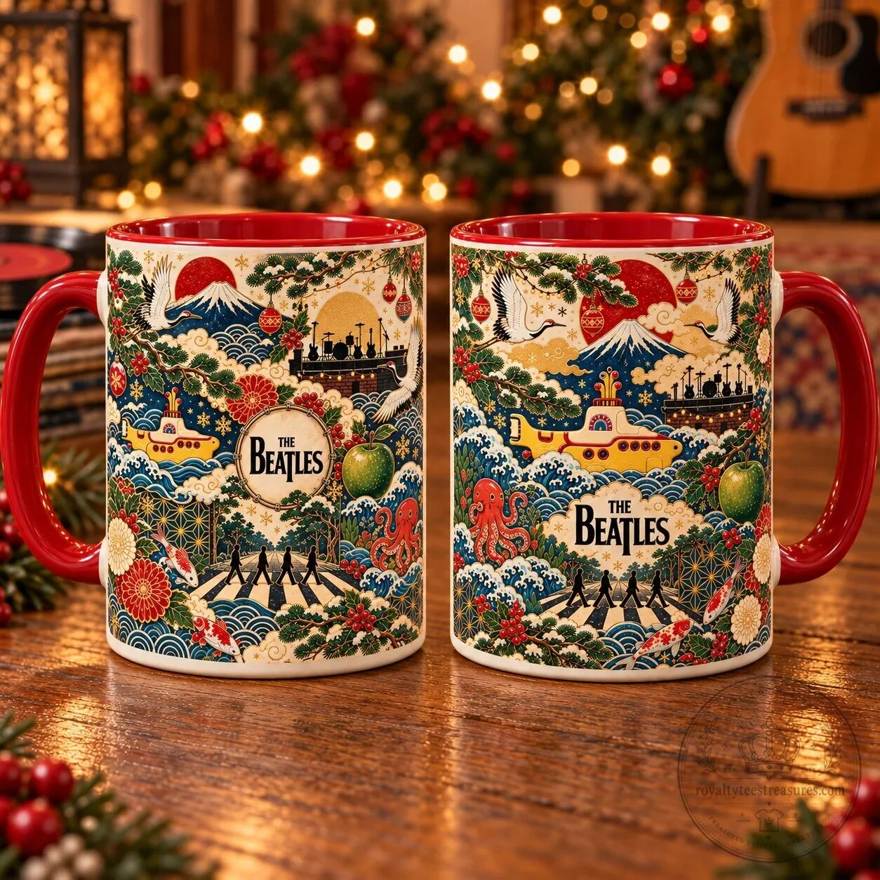 The Beatles Yellow Submarine Abbey Road Japanese Art Holiday Coffee Mug