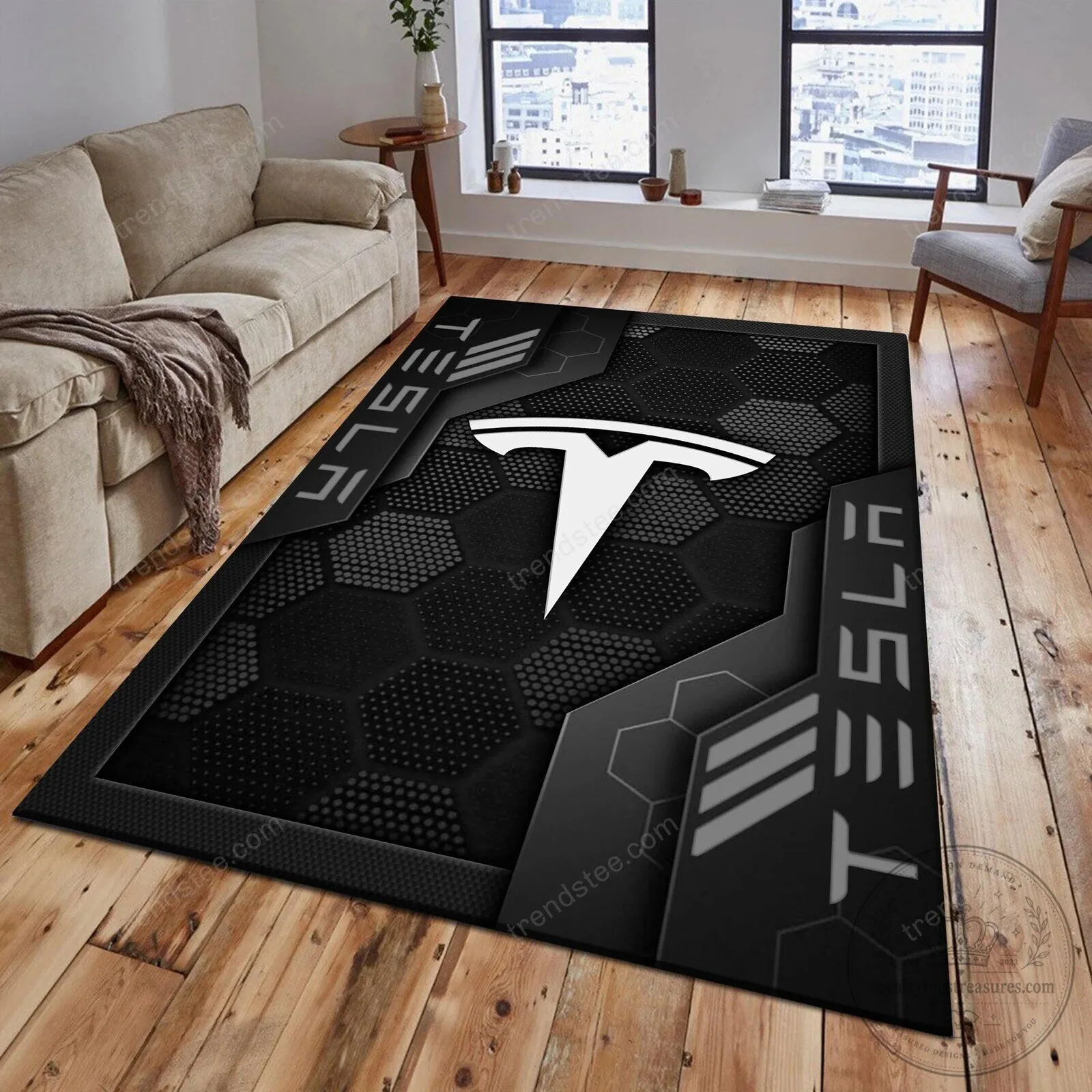 Tesla Welcome Personalized Geometric Hexagon Pattern Area Rug 11 Tesla Welcome Personalized Geometric Hexagon Pattern Area Rug