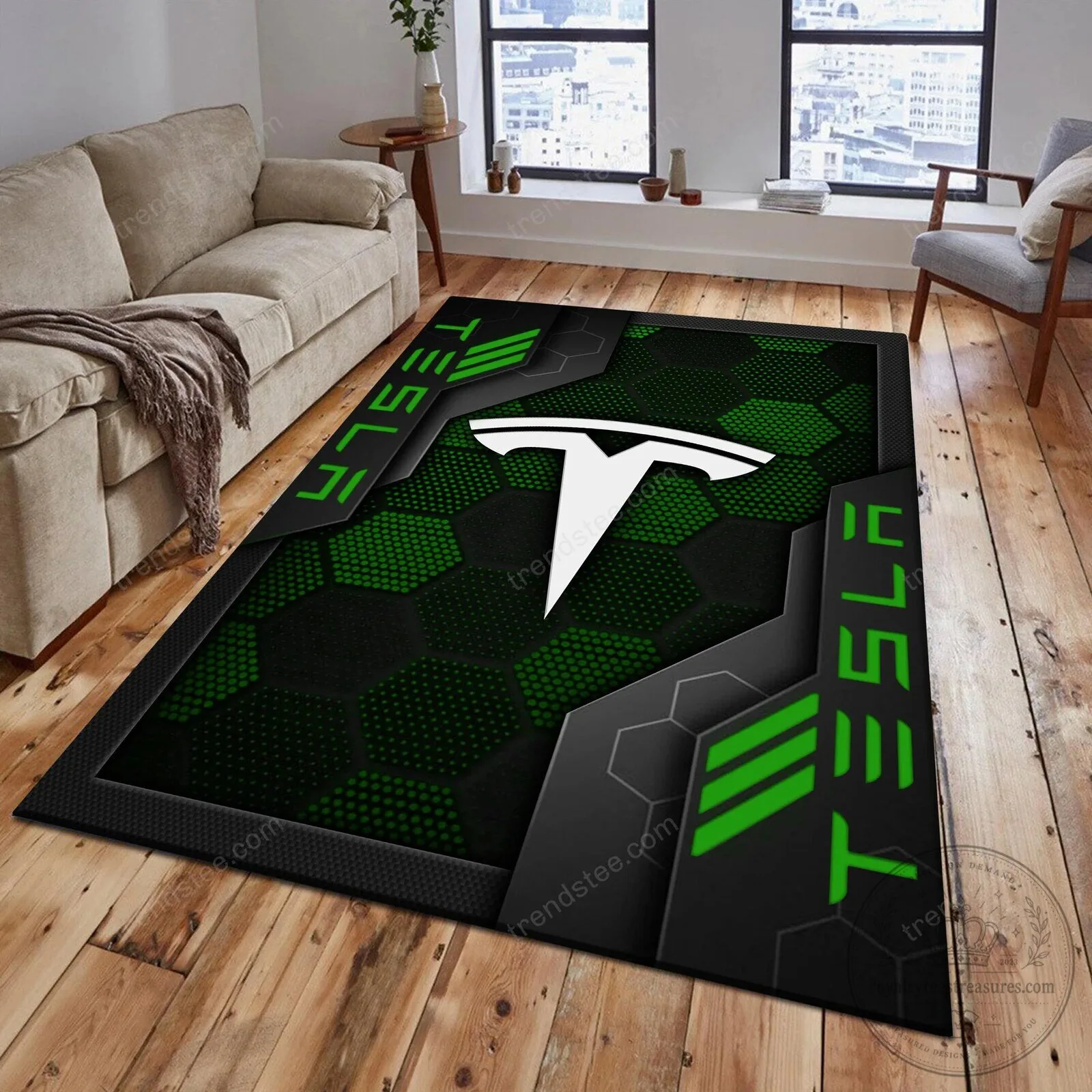 Tesla Welcome Personalized Geometric Hexagon Pattern Area Rug 12 Tesla Welcome Personalized Geometric Hexagon Pattern Area Rug
