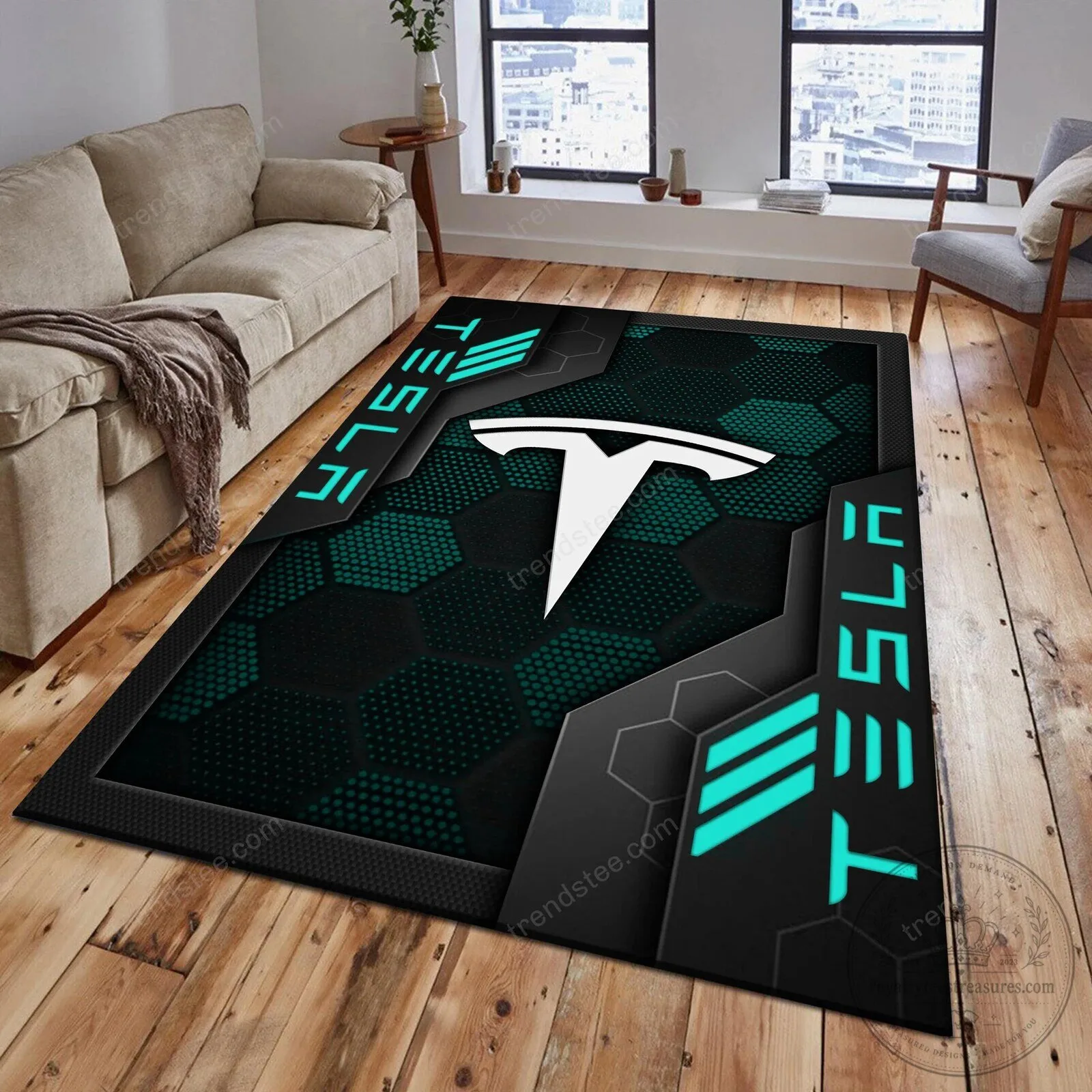 Tesla Welcome Personalized Geometric Hexagon Pattern Area Rug 13 Tesla Welcome Personalized Geometric Hexagon Pattern Area Rug