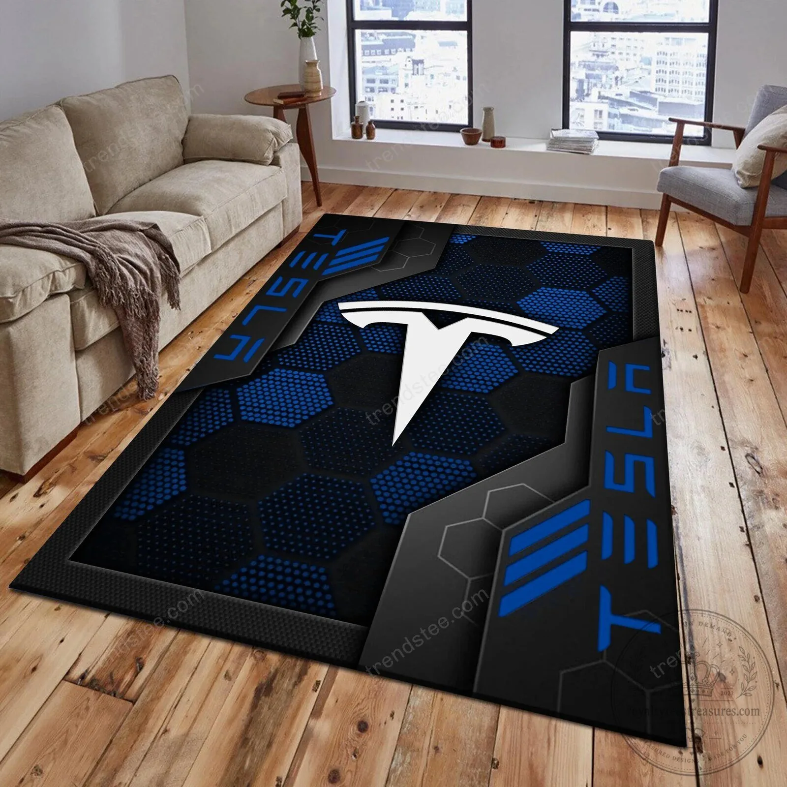 Tesla Welcome Personalized Geometric Hexagon Pattern Area Rug 15 Tesla Welcome Personalized Geometric Hexagon Pattern Area Rug