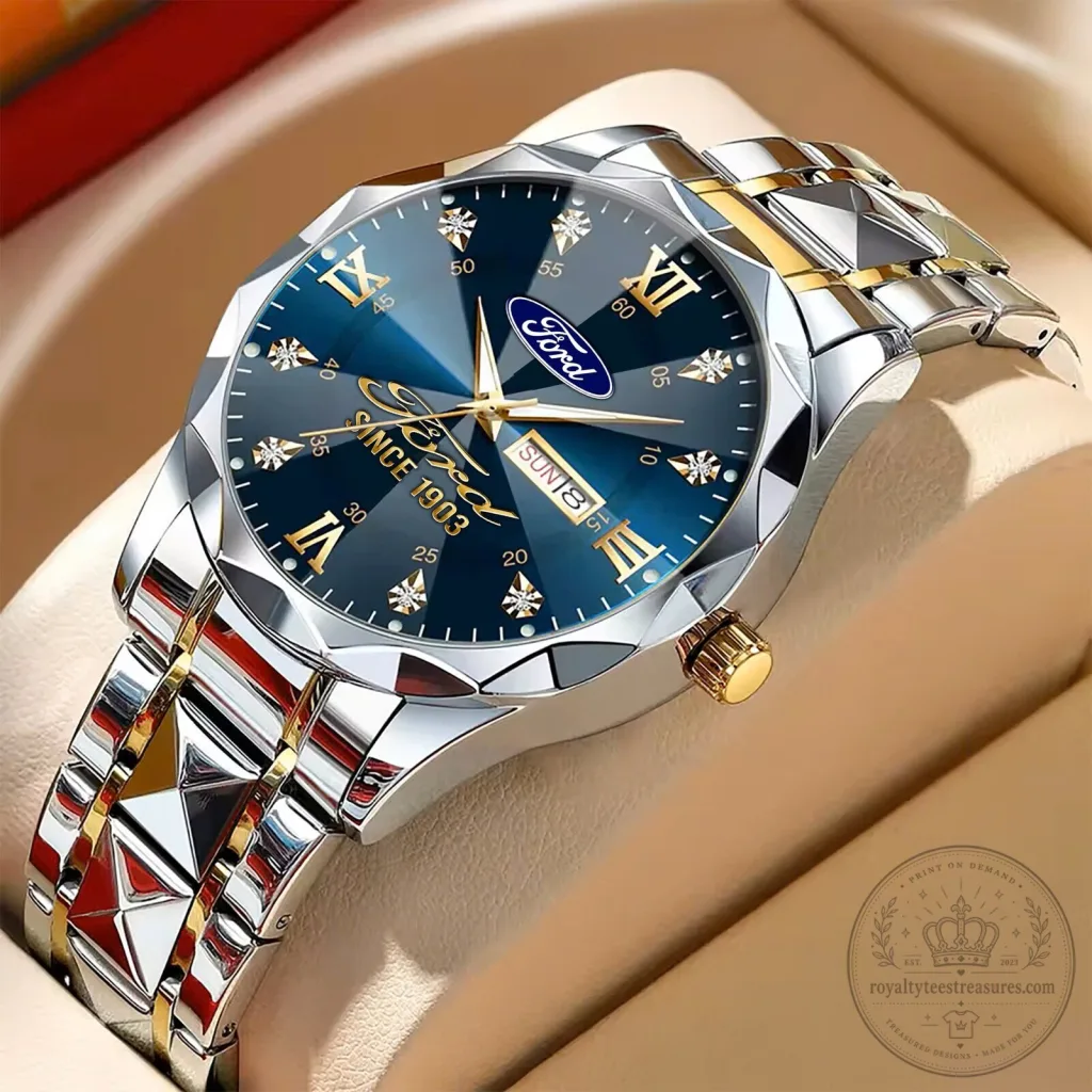 Ford Motor Company Blue Dial Stainless Steel Luxury Men's Watch Ford Motor Company Blue Dial Stainless Steel Luxury Men's Watch