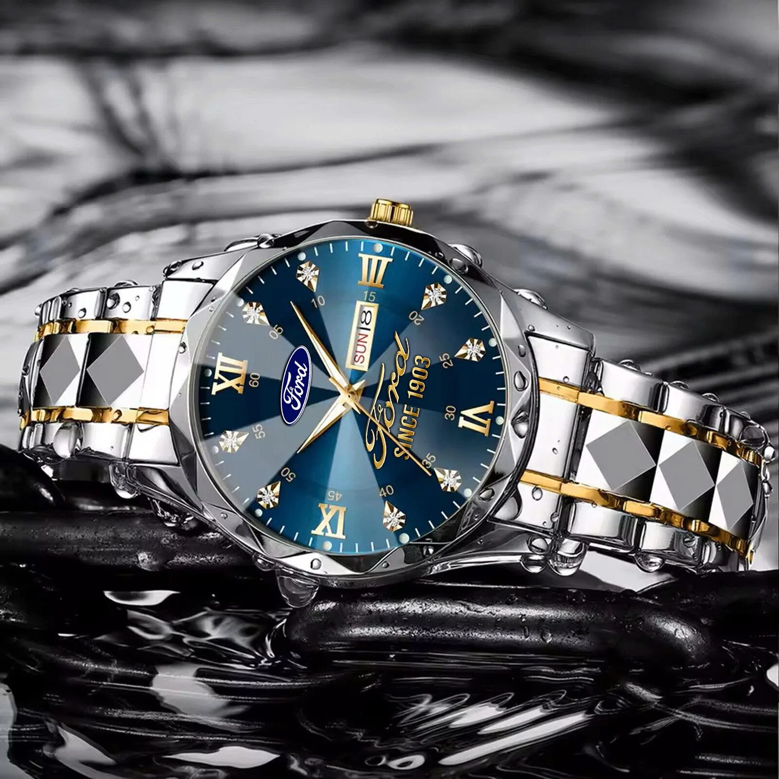 Ford Motor Company Blue Dial Stainless Steel Luxury Men's Watch 11 Ford Motor Company Blue Dial Stainless Steel Luxury Men