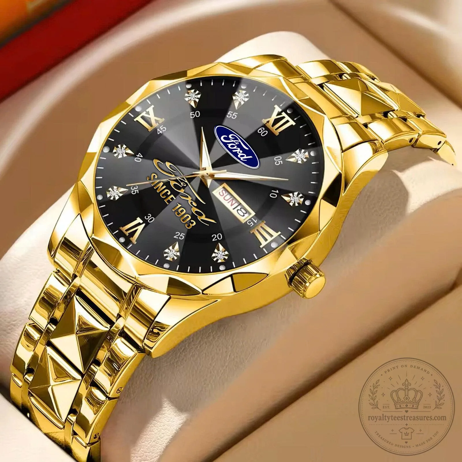 Ford Motor Company Blue Dial Stainless Steel Luxury Men's Watch 12 Ford Motor Company Blue Dial Stainless Steel Luxury Men