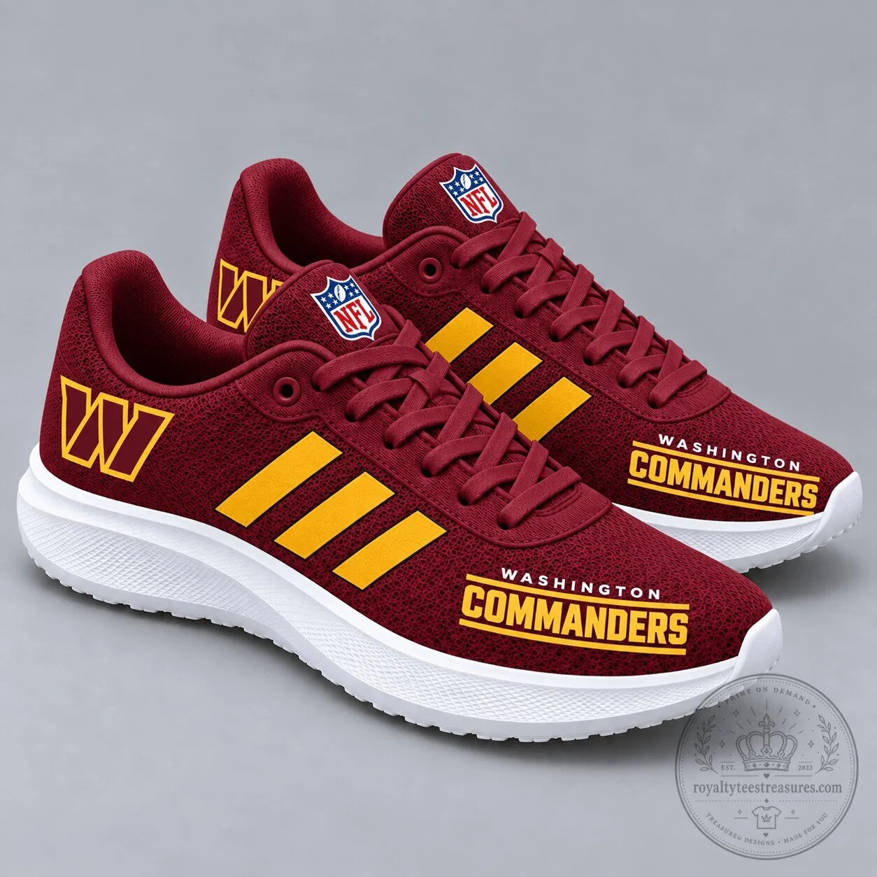 Washington Commanders National Football League Team Logo Athletic Sneakers