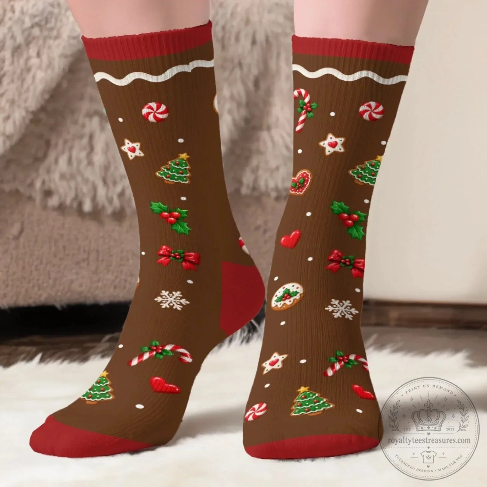 Most Likely To Stay Up For Santa Gingerbread Man Christmas Personalized Socks 6 Most Likely To Stay Up For Santa Gingerbread Man Christmas Personalized Socks