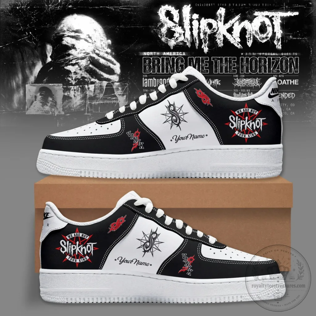 Slipknot We Are Not Your Kind Band Logo Black and White Custom Sneakers
