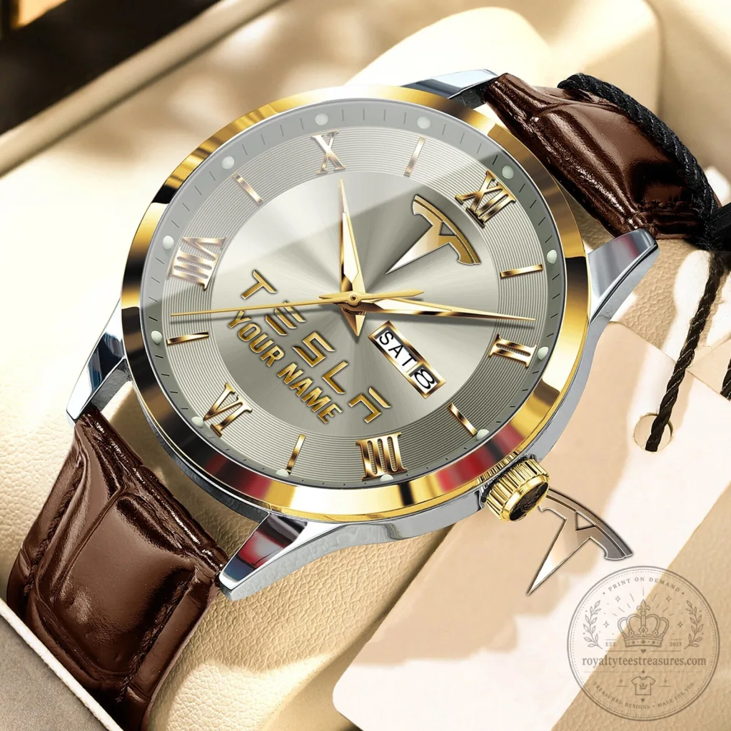 Tesla Custom Name Elegant Fashion Design Leather Men's Watch Tesla Custom Name Elegant Fashion Design Leather Men's Watch