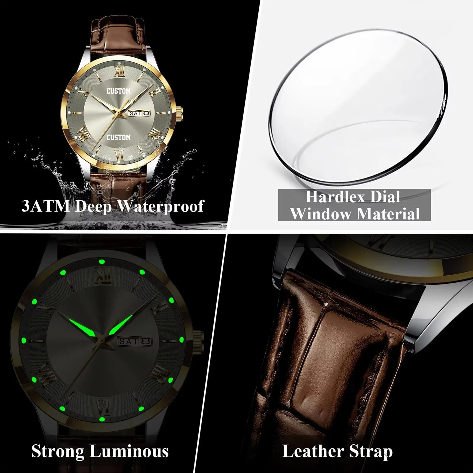 Tesla Custom Name Elegant Fashion Design Leather Men's Watch 20 Tesla Custom Name Elegant Fashion Design Leather Men