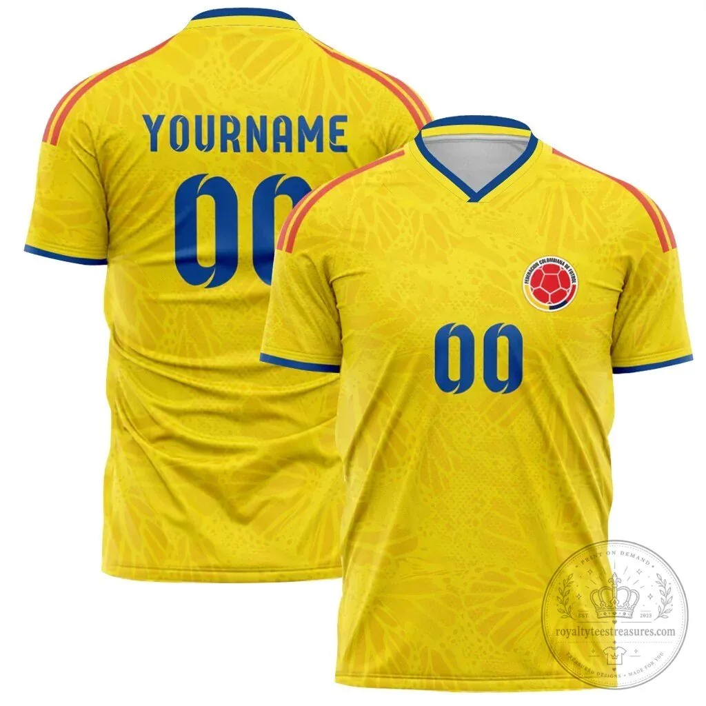 Colombia National Football Team World Cup Personalized Yellow Jersey