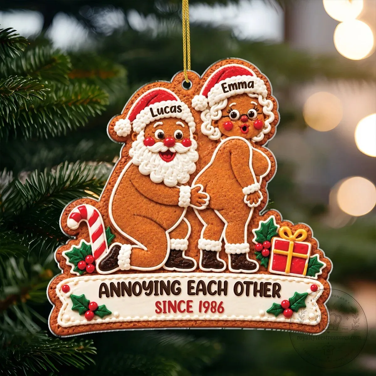 Personalized Gingerbread Couple Growing Old Together Christmas Ornament 7 Personalized Gingerbread Couple Growing Old Together Christmas Ornament