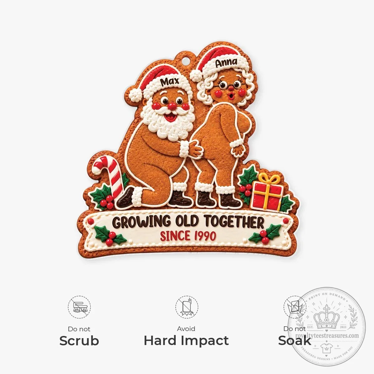 Personalized Gingerbread Couple Growing Old Together Christmas Ornament 10 Personalized Gingerbread Couple Growing Old Together Christmas Ornament