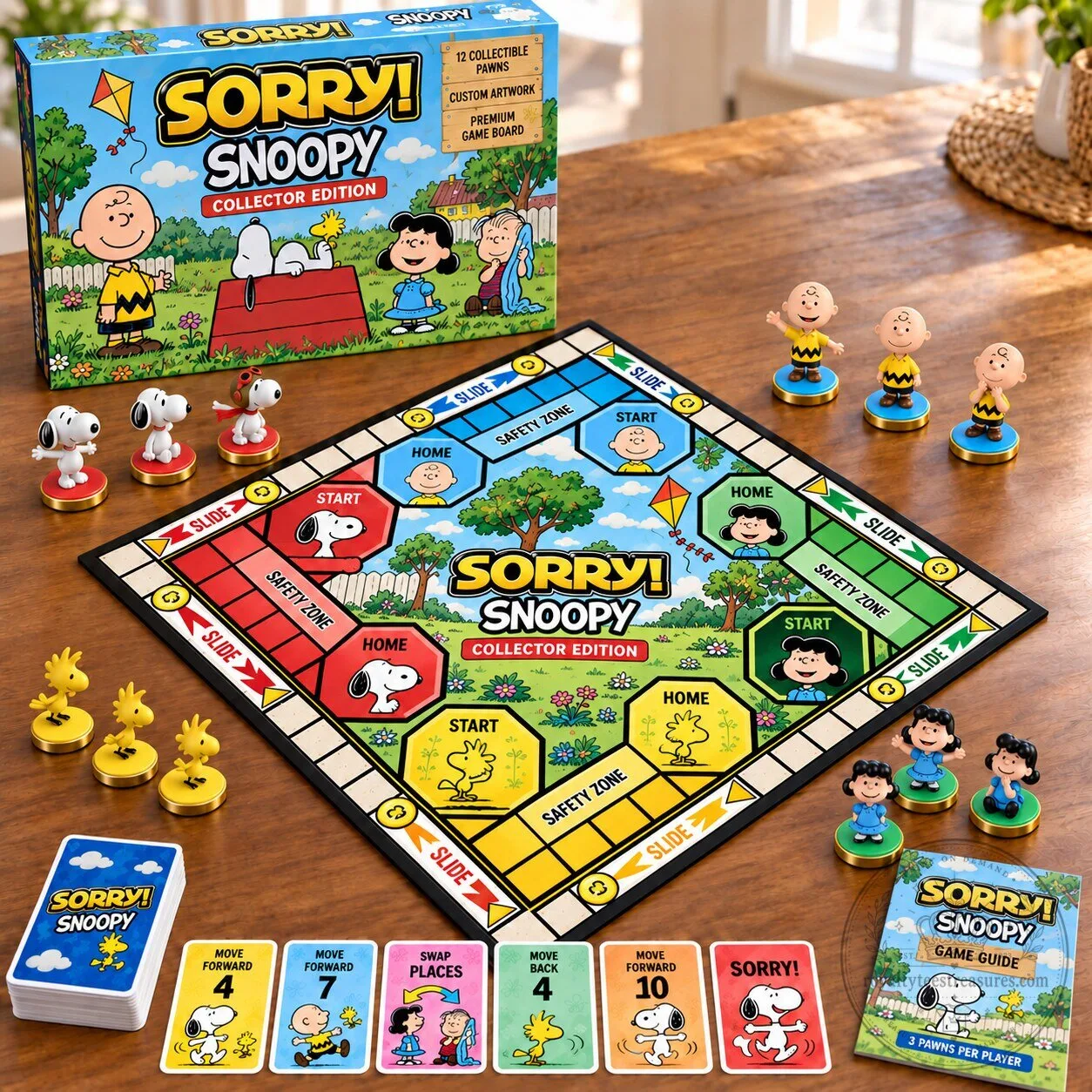 Snoopy Peanuts Sorry Collector Edition Premium Game Board with Custom Artwork