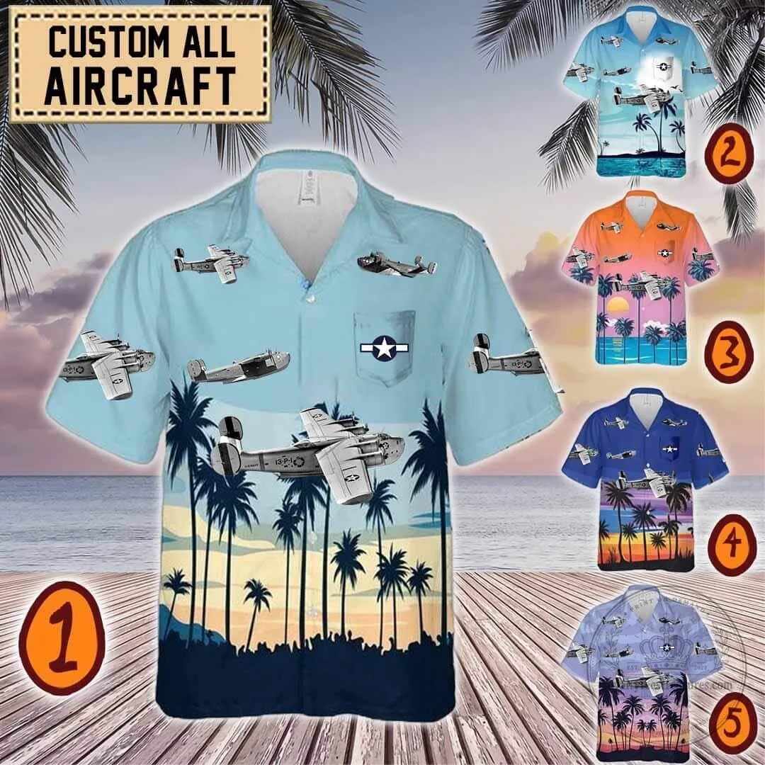 Consolidated PB2Y Coronado Bomber Aircraft Tropical Hawaiian Shirt