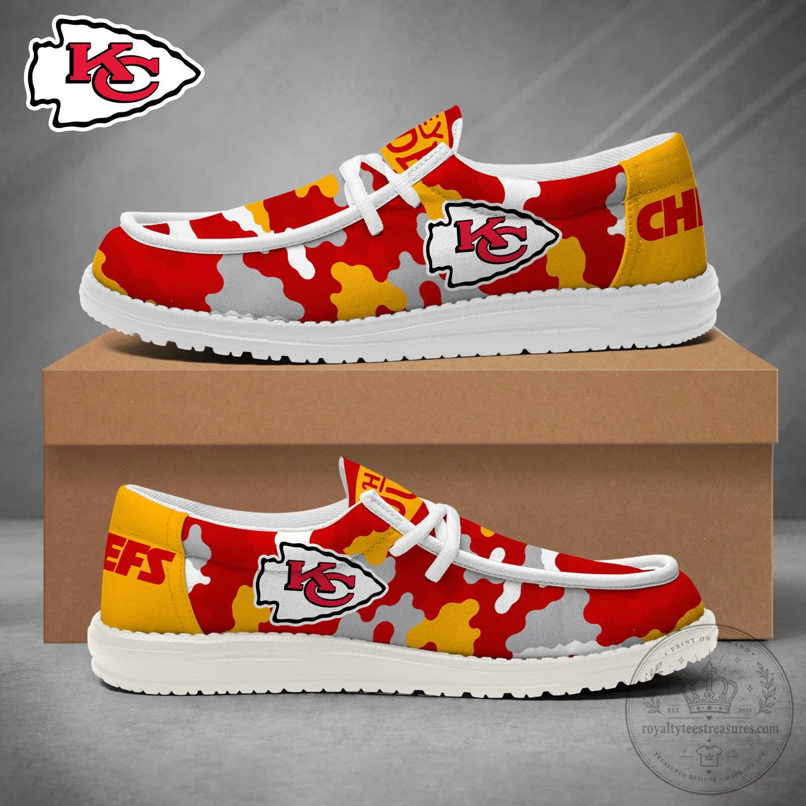 Kansas City Chiefs Camouflage Pattern Game Day Loafer Shoes