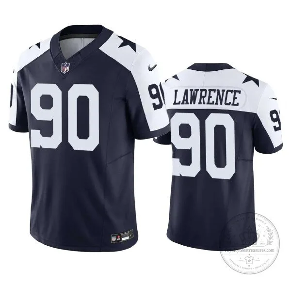 Dallas Cowboys Football Demarcus Lawrence Navy Blue Number 90 Stitched Jersey