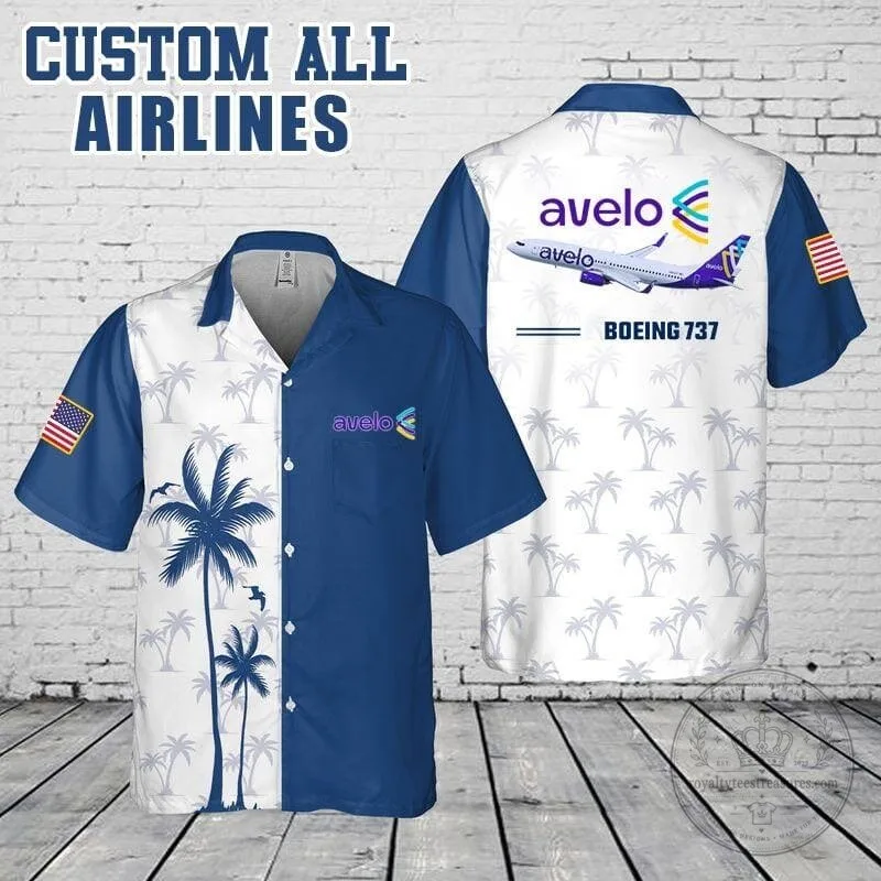 Avelo Airlines Boeing 737 Palm Tree Custom Hawaiian Shirt