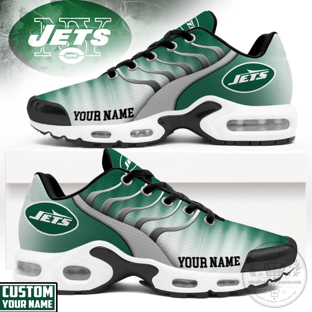 New York Jets NFL Custom Name Air Max Running Shoes New York Jets NFL Custom Name Air Max Running Shoes