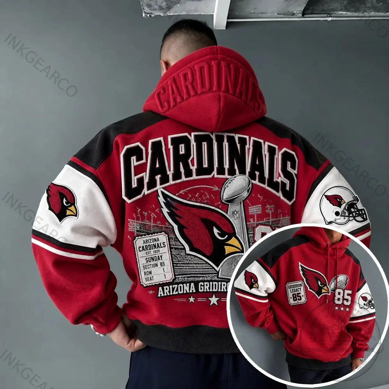 Arizona Cardinals American Football Team Red Graphic Print Hoodie