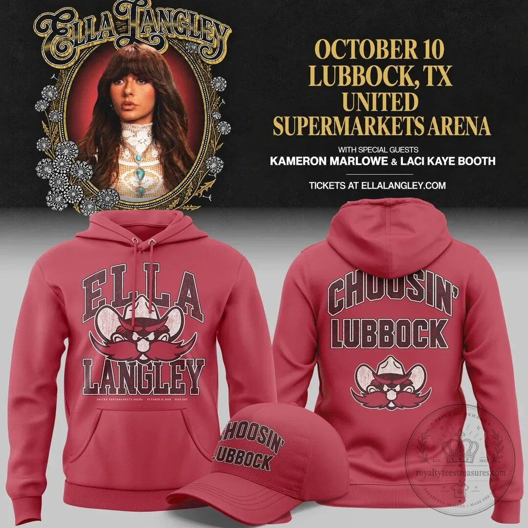 Ella Langley Choosin' Lubbock Concert Tour Red Hoodie