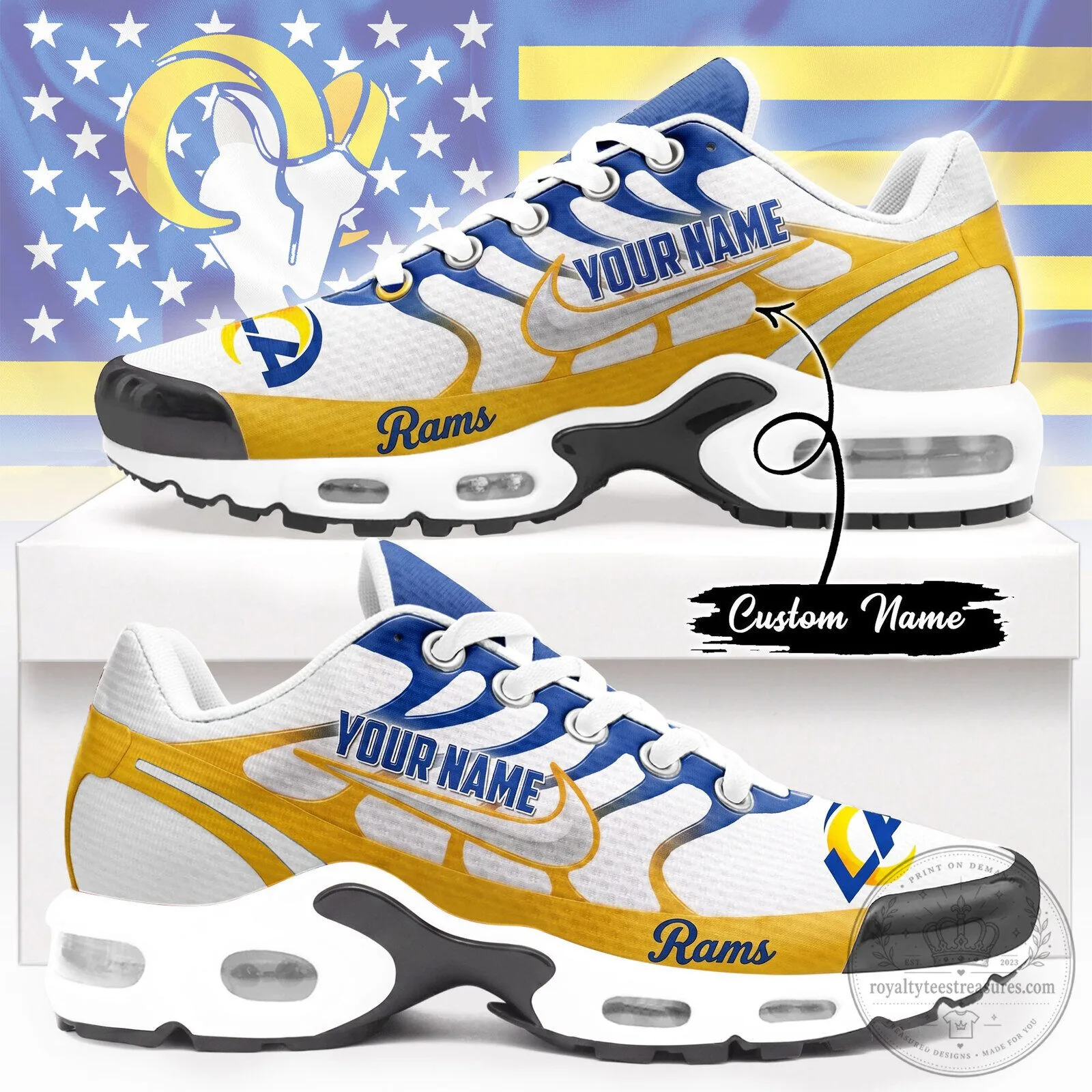 Los Angeles Rams Personalized NFL End Zone Energy Air Max Running Shoes