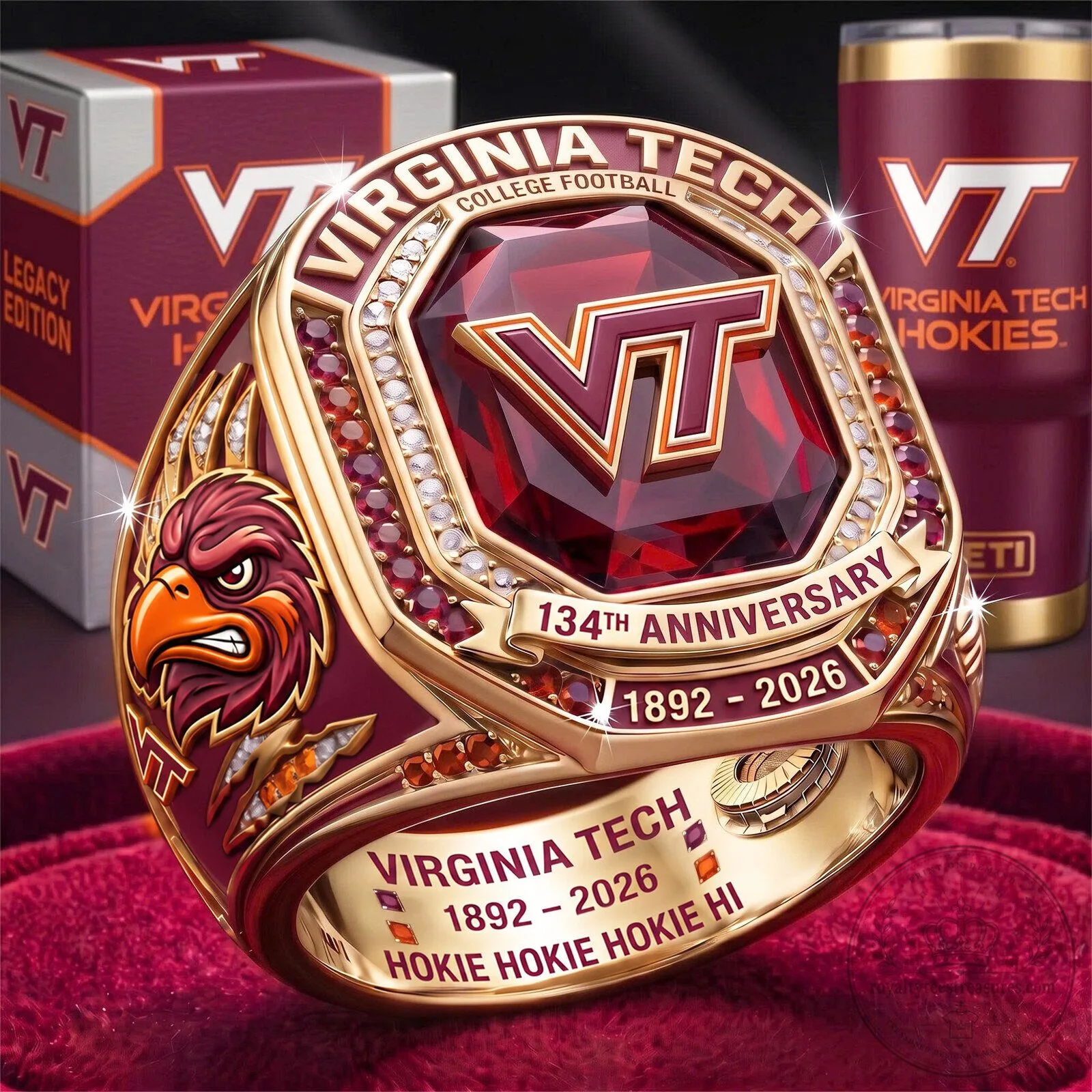 Virginia Tech Hokies 134th Anniversary College Football Championship Ring