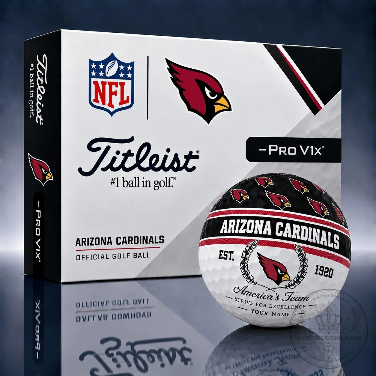 Arizona Cardinals NFL Team Logo Titleist Pro V1x Golf Ball Set