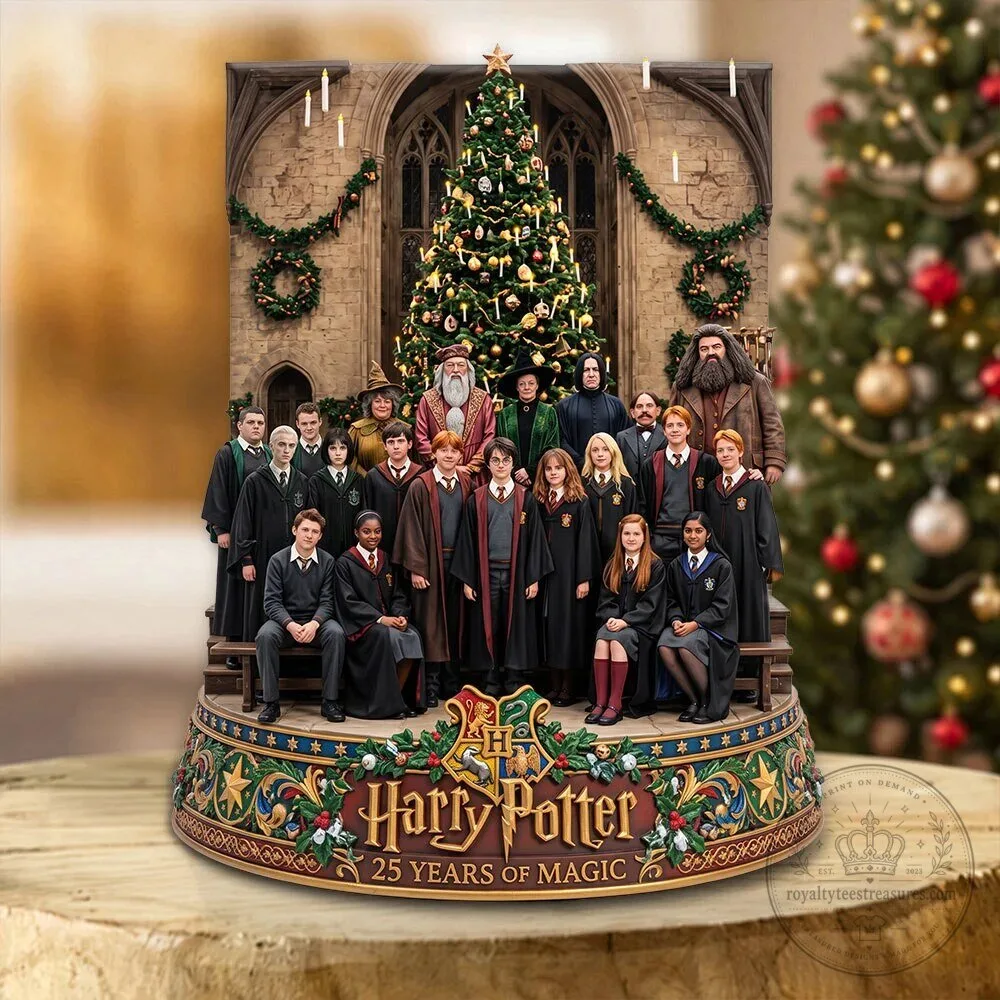 Harry Potter 25 Years of Magic Christmas Tree Hogwarts Acrylic Plaque