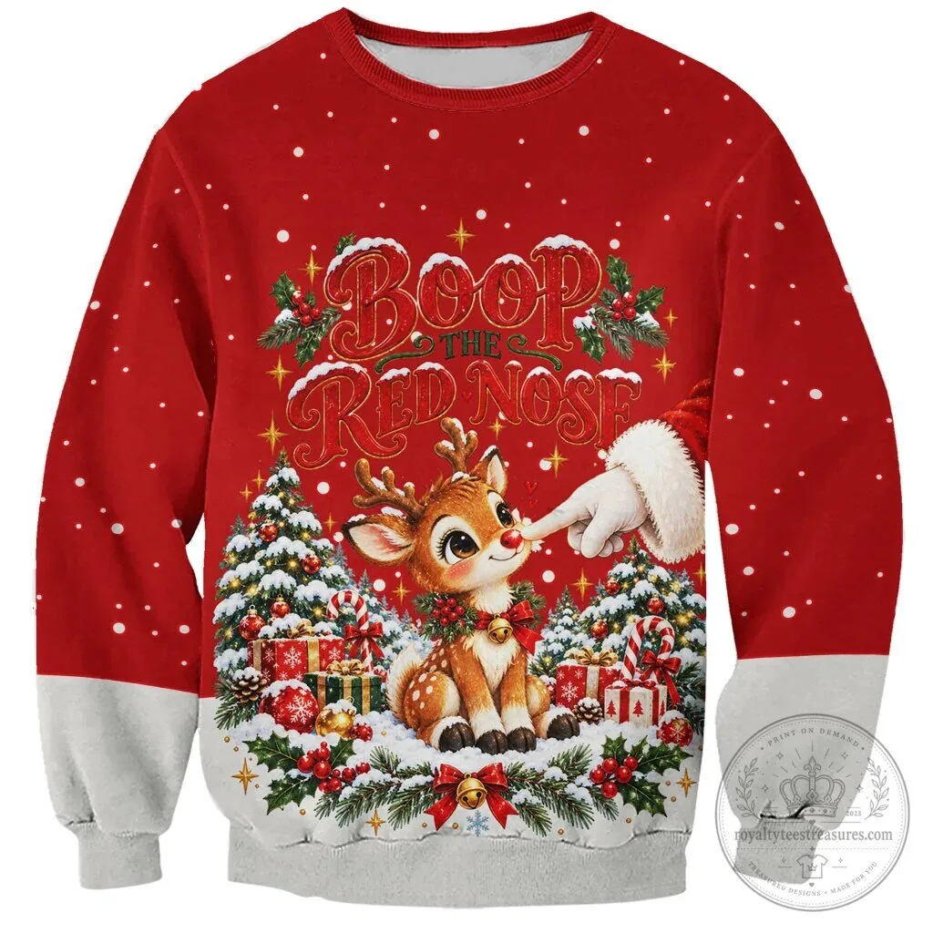 Boop The Red Nose Reindeer Christmas Holiday Snow Winter Sweatshirt
