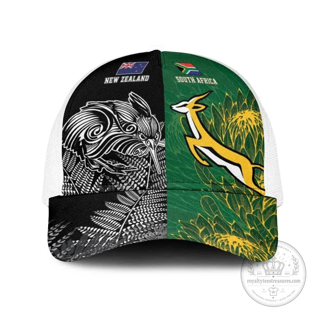 New Zealand South Africa Rugby Rivalry Mesh Trucker Cap Hat