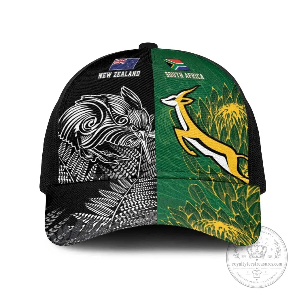 New Zealand South Africa Rugby Rivalry Mesh Trucker Cap Hat 7 New Zealand South Africa Rugby Rivalry Mesh Trucker Cap Hat