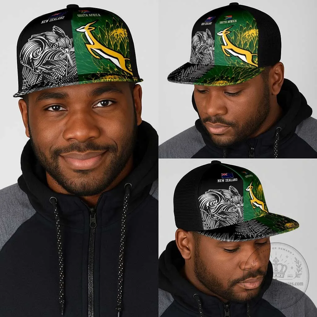 New Zealand South Africa Rugby Rivalry Mesh Trucker Cap Hat 10 New Zealand South Africa Rugby Rivalry Mesh Trucker Cap Hat