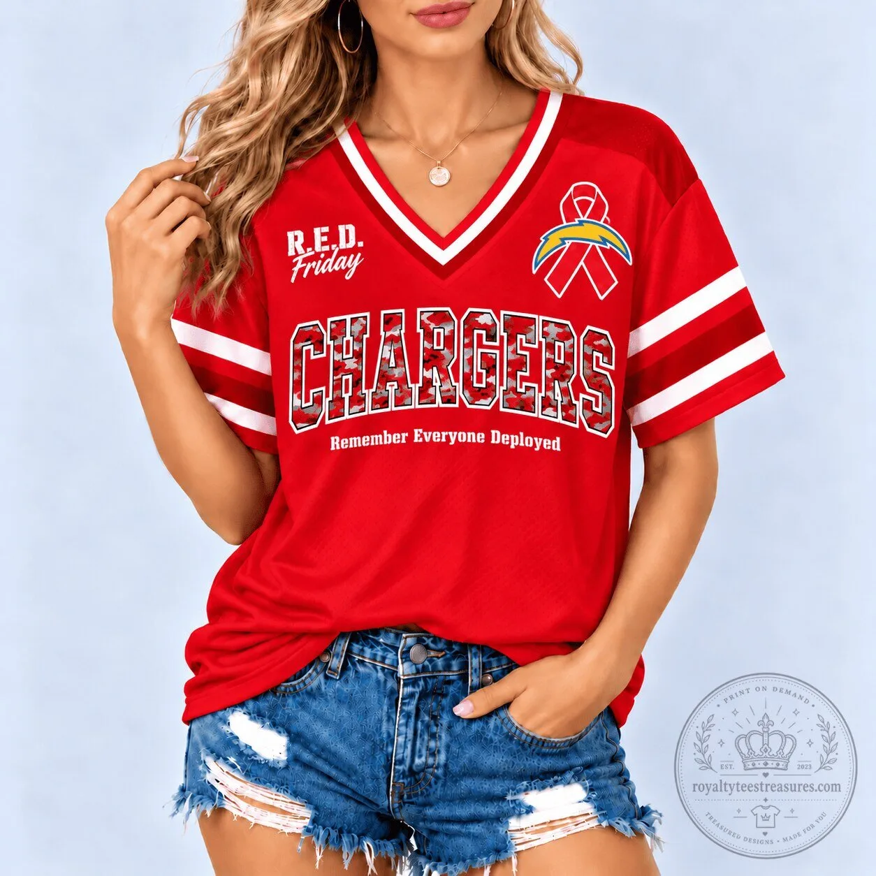 Los Angeles Chargers Remember Everyone Deployed R.E.D. Friday Military Camo T-Shirt 1 Los Angeles Chargers Remember Everyone Deployed R.E.D. Friday Military Camo T-Shirt
