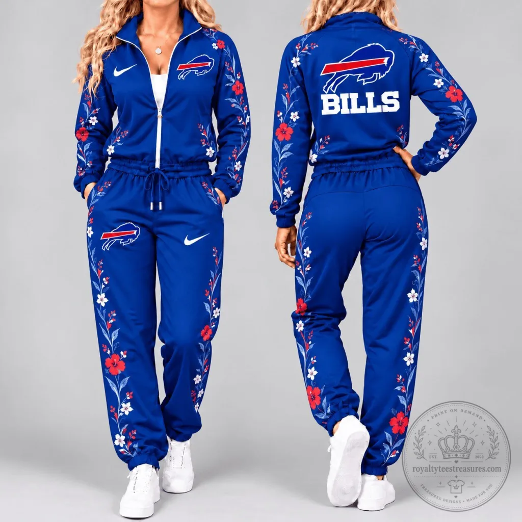 Buffalo Bills NFL Floral Team Pride Waterproof Windbreaker Zip-Up Tracksuit Set Buffalo Bills NFL Floral Team Pride Waterproof Windbreaker Zip-Up Tracksuit Set