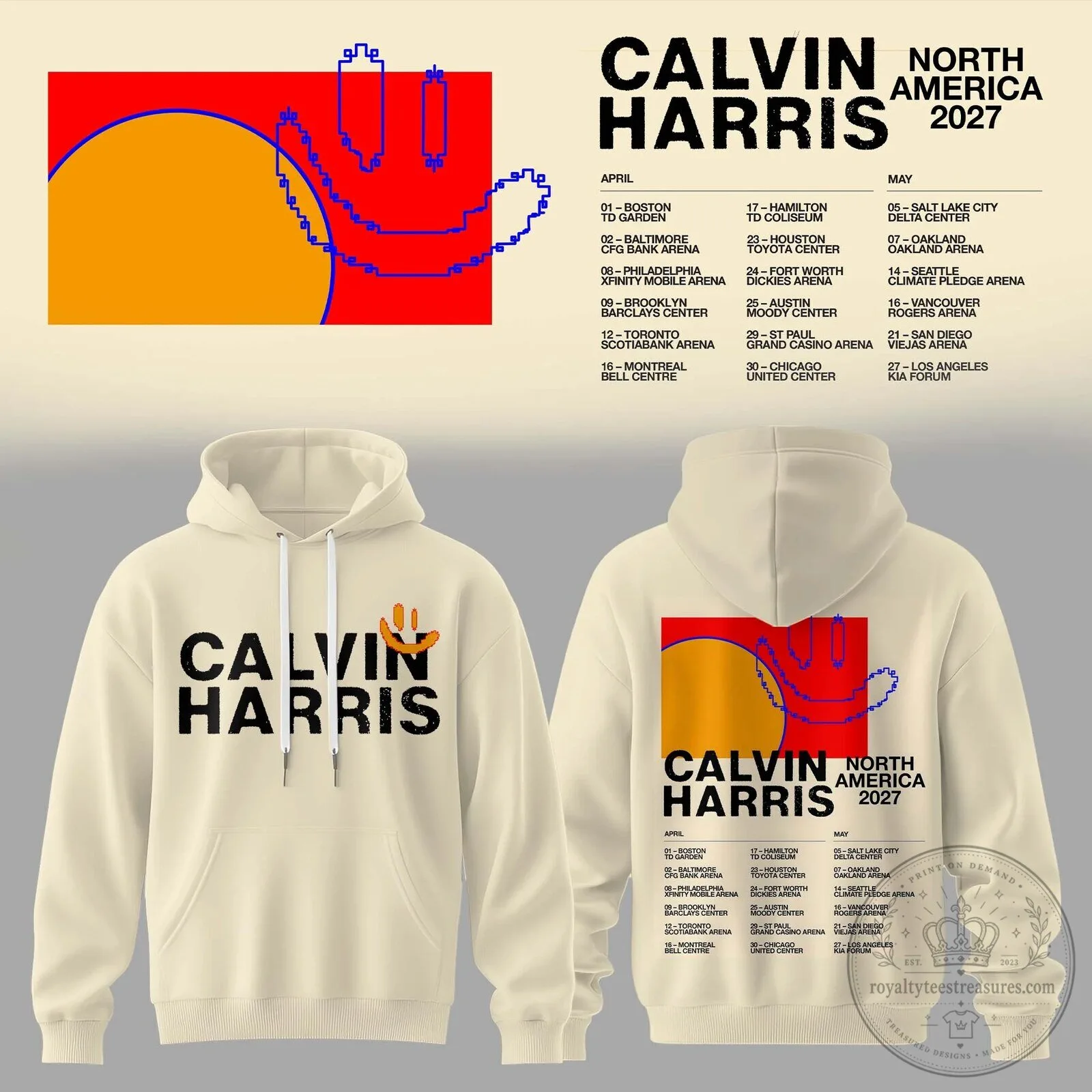 Calvin Harris North America 2027 Tour Dates Hoodie