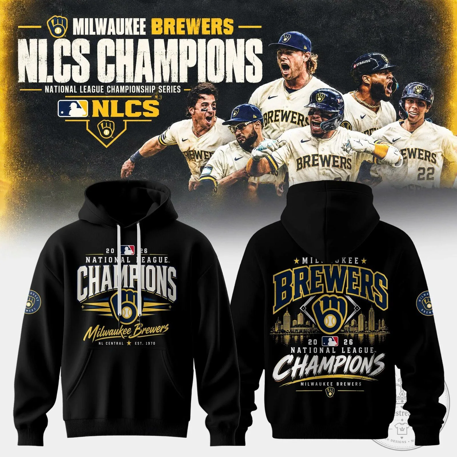 Milwaukee Brewers 2026 National League Champions Black Hoodie