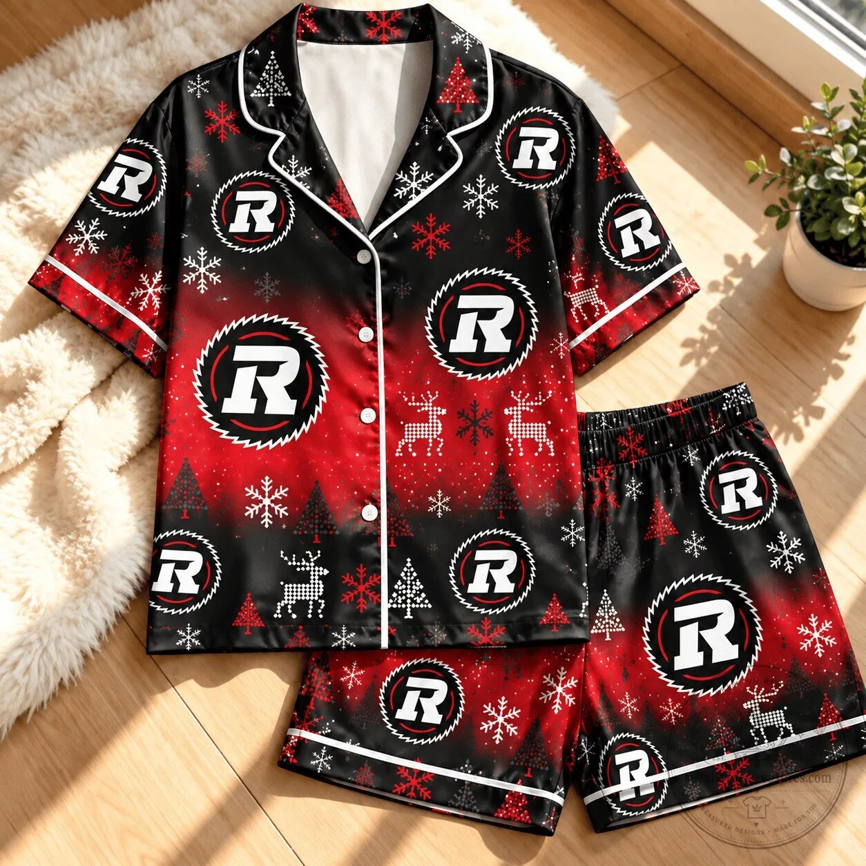 Ottawa Redblacks Canadian Football League Christmas Pajamas Set