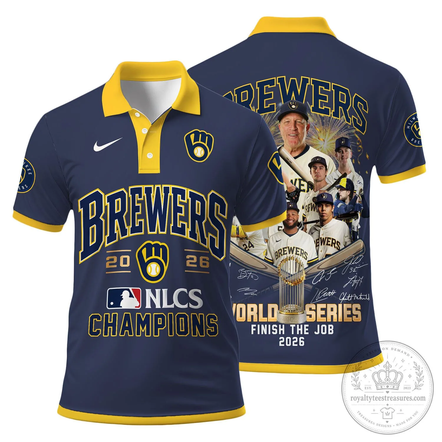 Milwaukee Brewers 2026 NLCS Champions Baseball Polo Shirt