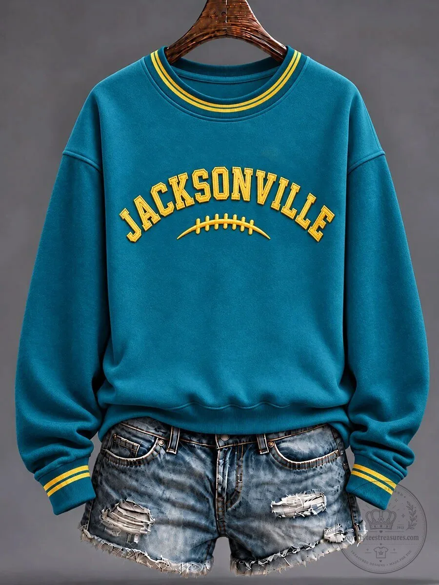Crewneck Sweatshirt for Football Fans of the Jacksonville Jaguars on Gameday