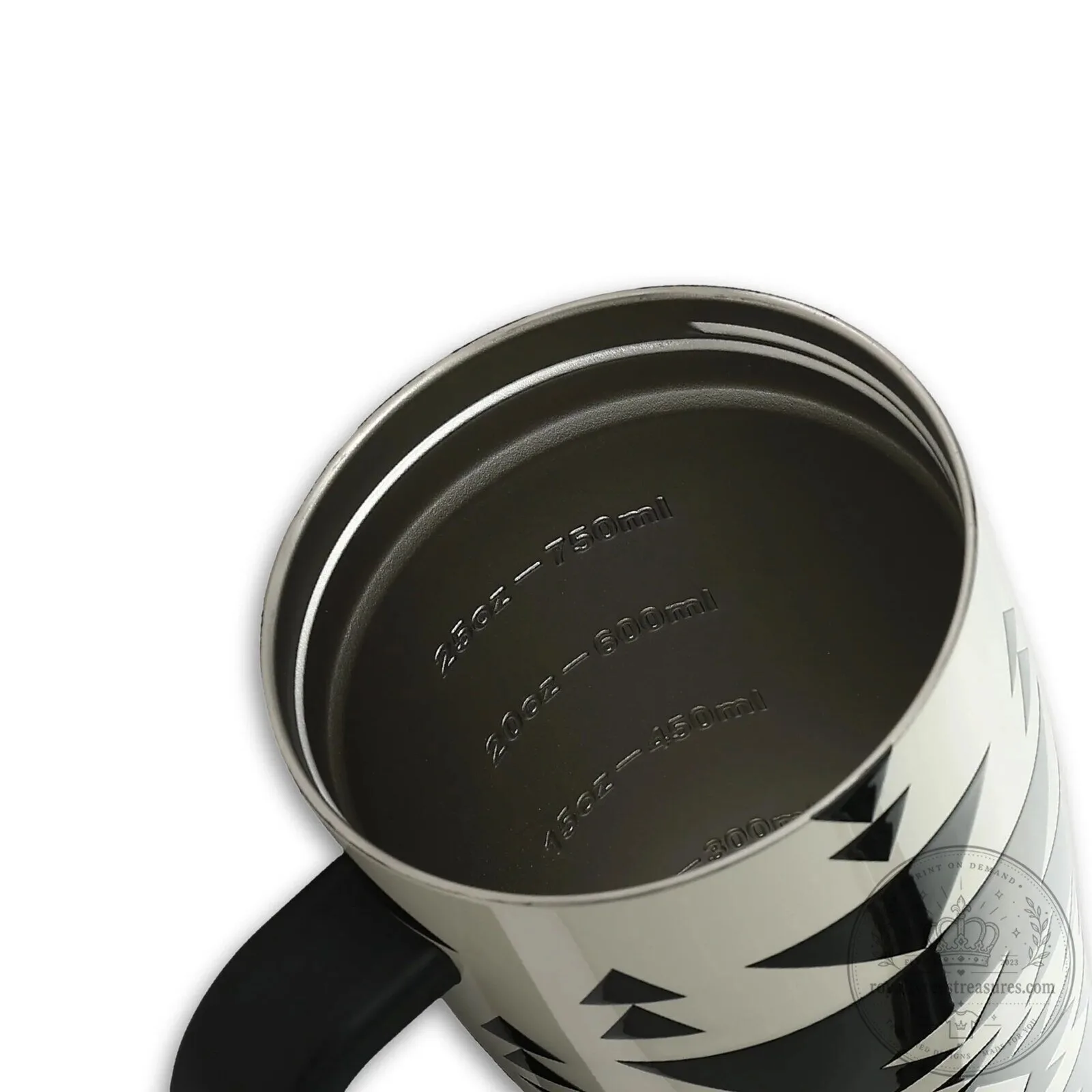 Black and White Aztec Pattern Insulated Tumbler with Handle and Straw Lid 11 Black and White Aztec Pattern Insulated Tumbler with Handle and Straw Lid