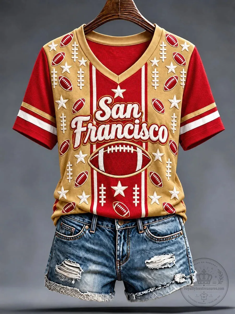 San Francisco Football Gameday Women’s V-Neck T-Shirt