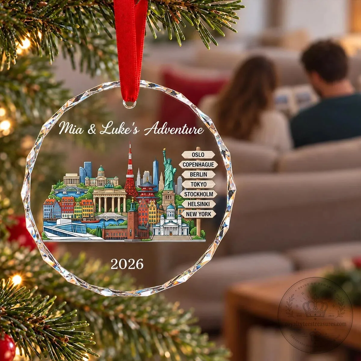 Personalized Travel Adventure World Landmarks Glass Christmas Ornament 14 Personalized Travel Adventure World Landmarks Glass Christmas Ornament