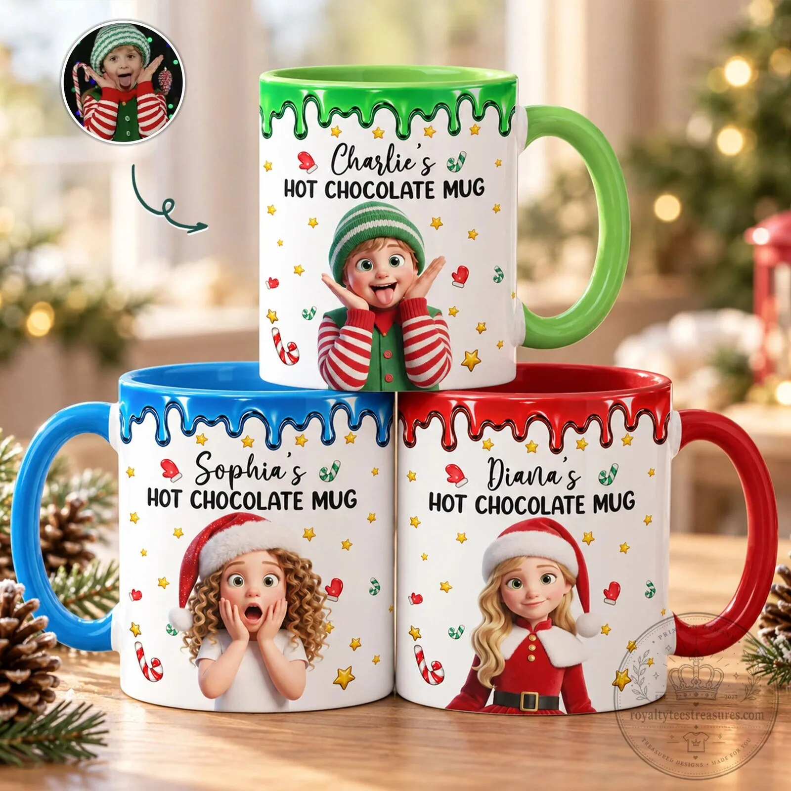 Personalized Christmas Hot Chocolate Mug for Kids
