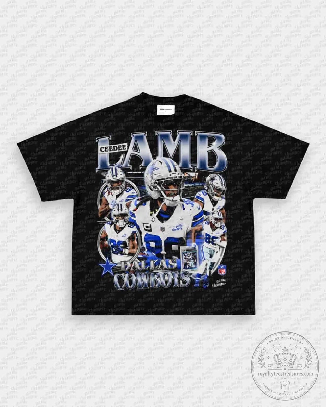 Vintage Graphic T-Shirt featuring CeeDee Lamb of the Dallas Cowboys Football Team